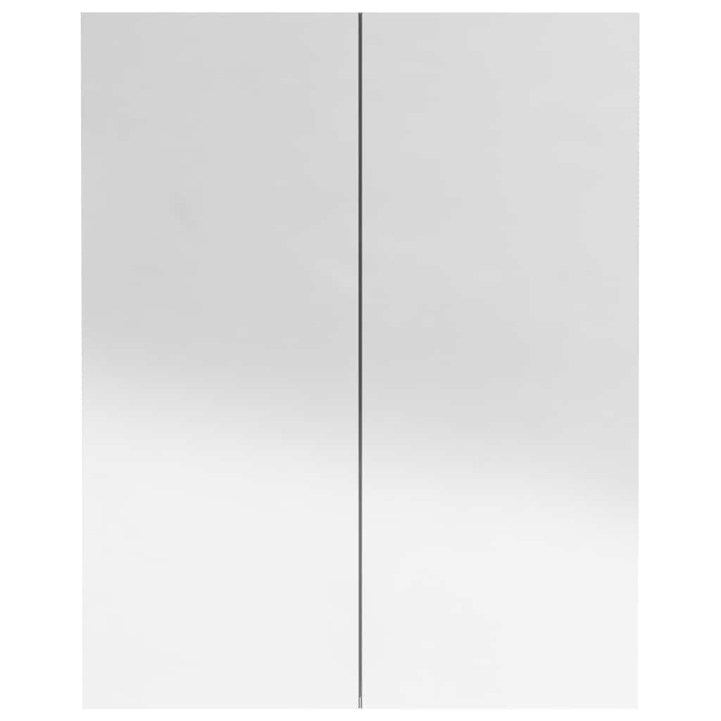 vidaXL Szafka łazienkowa z lustrem 60x15x75 cm, MDF, czerń z połyskiem