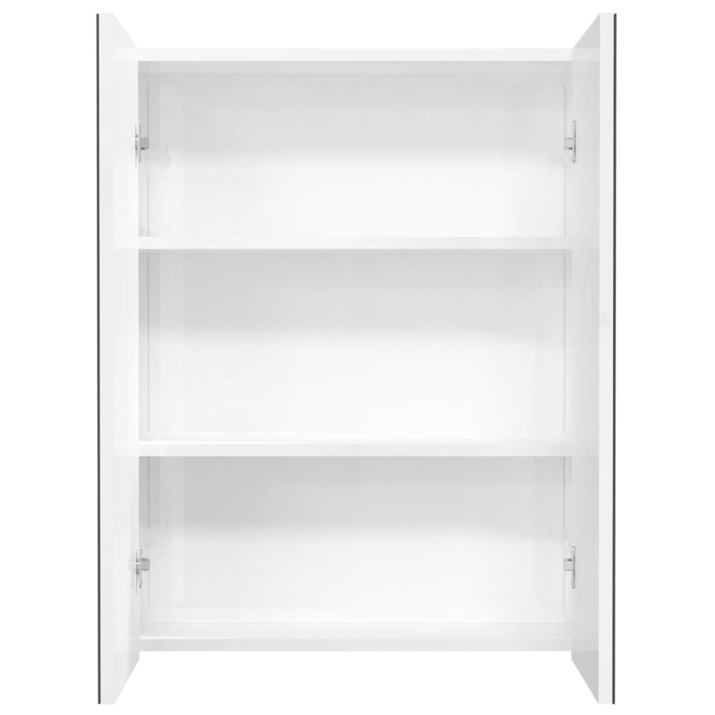 vidaXL Szafka łazienkowa z lustrem, 60x15x75 cm, MDF, biel z połyskiem