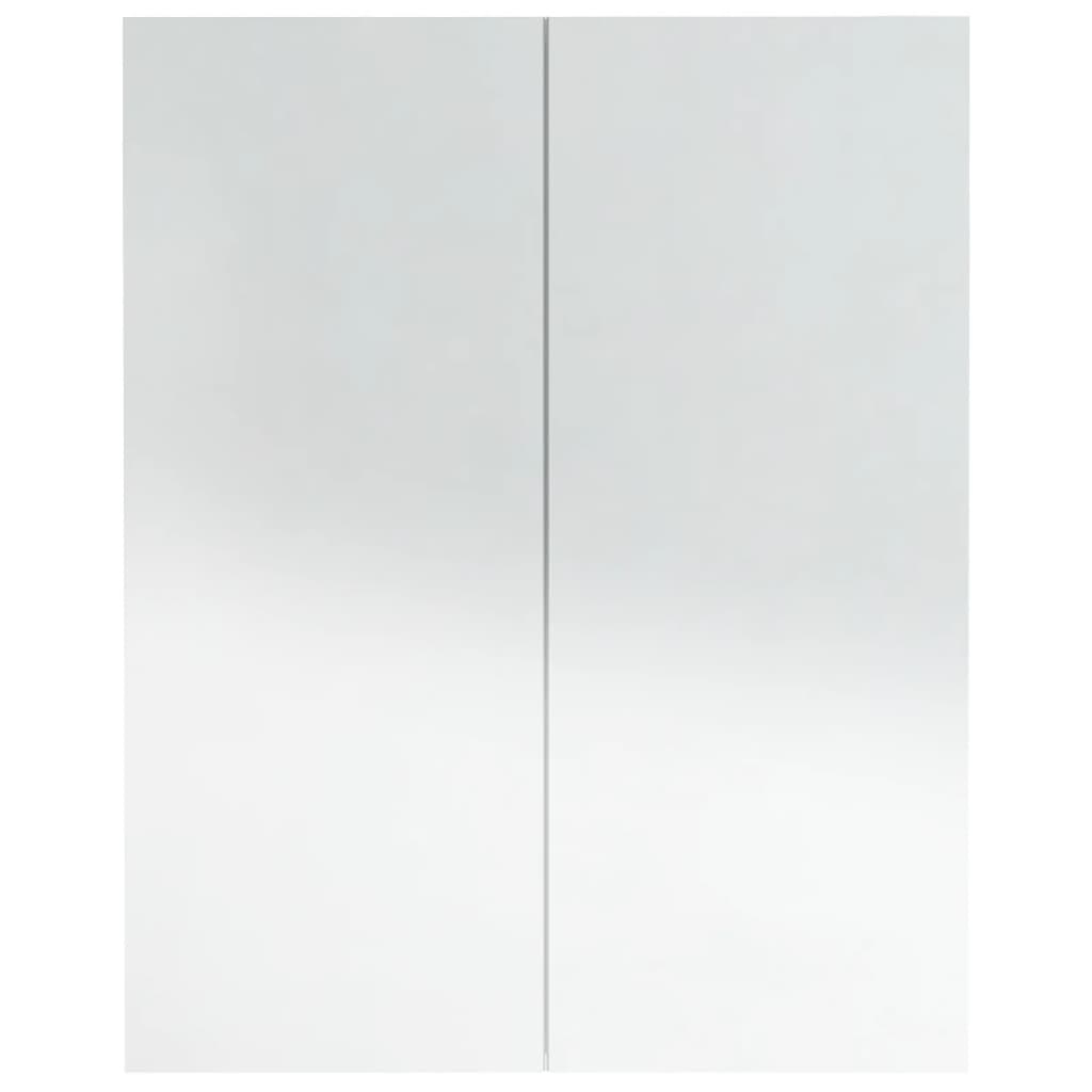 vidaXL Szafka łazienkowa z lustrem, 60x15x75 cm, MDF, biel z połyskiem