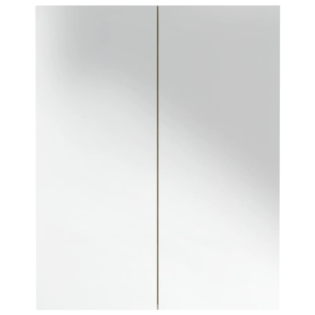 vidaXL Szafka łazienkowa z lustrem, 60x15x75 cm, MDF, biel i dąb