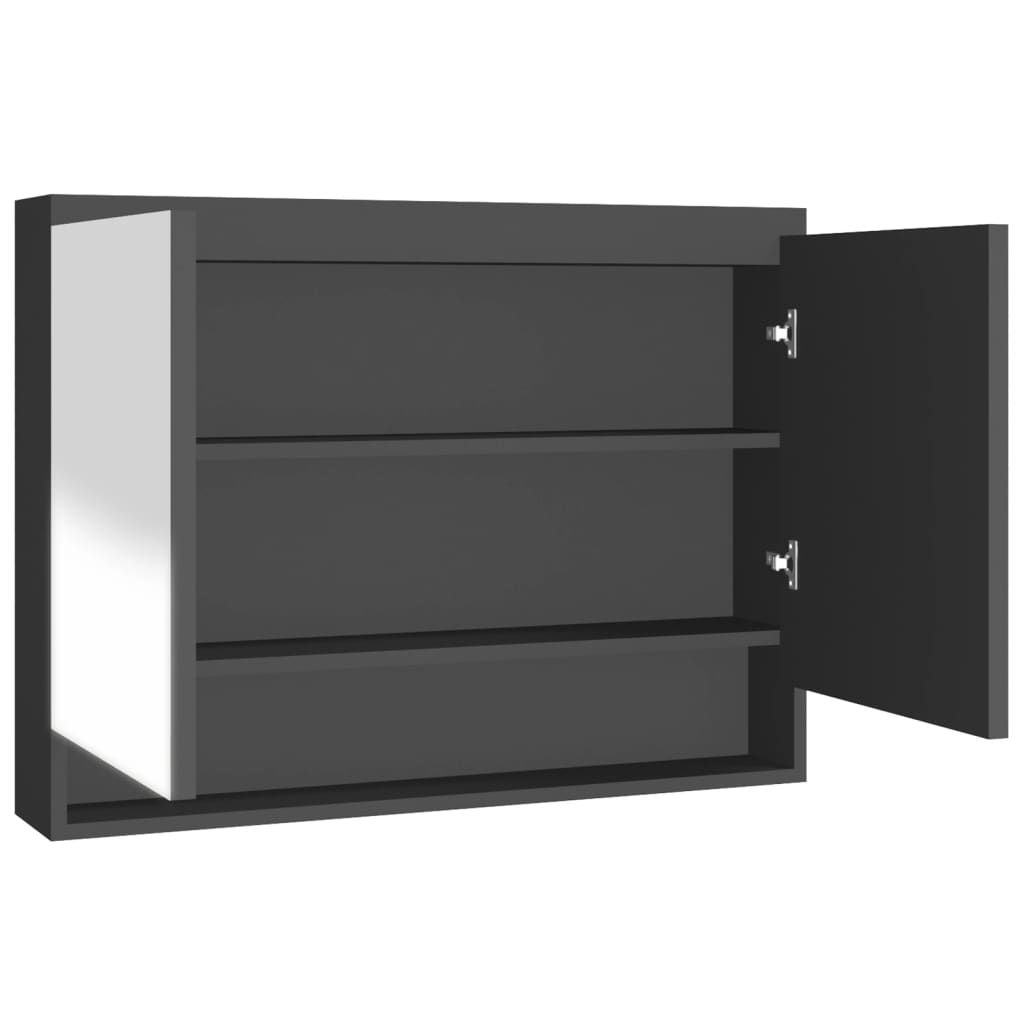 vidaXL Szafka łazienkowa z lustrem, 80x15x60 cm, MDF, antracytowa