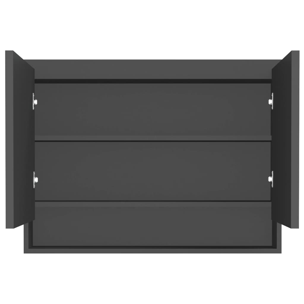 vidaXL Szafka łazienkowa z lustrem, 80x15x60 cm, MDF, antracytowa