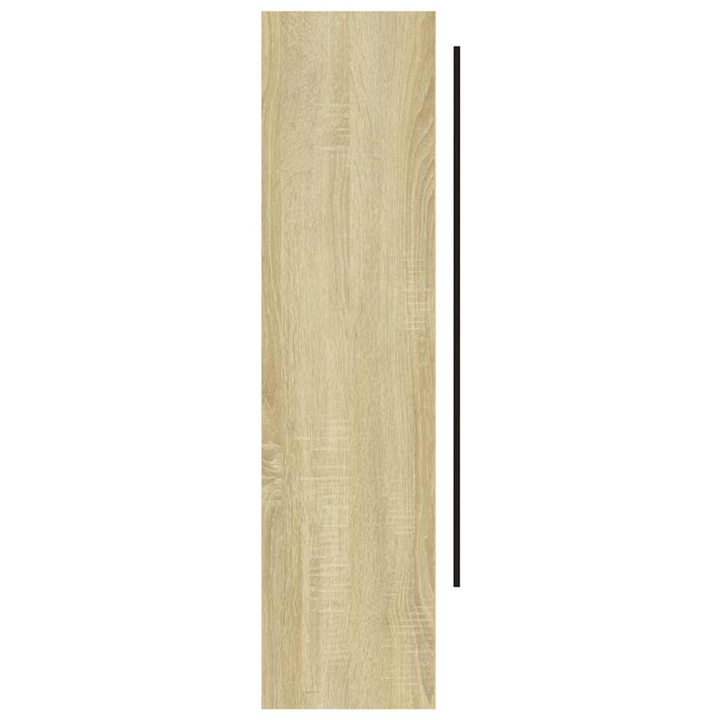vidaXL Szafka łazienkowa z lustrem, 80x15x60 cm, MDF, biel i dąb