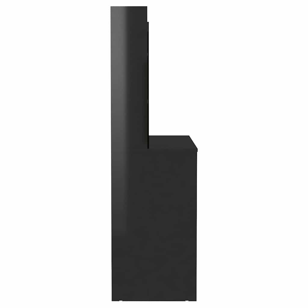 vidaXL Stolik do makijażu z LED, 100x40x135 cm, MDF, lśniący czarny