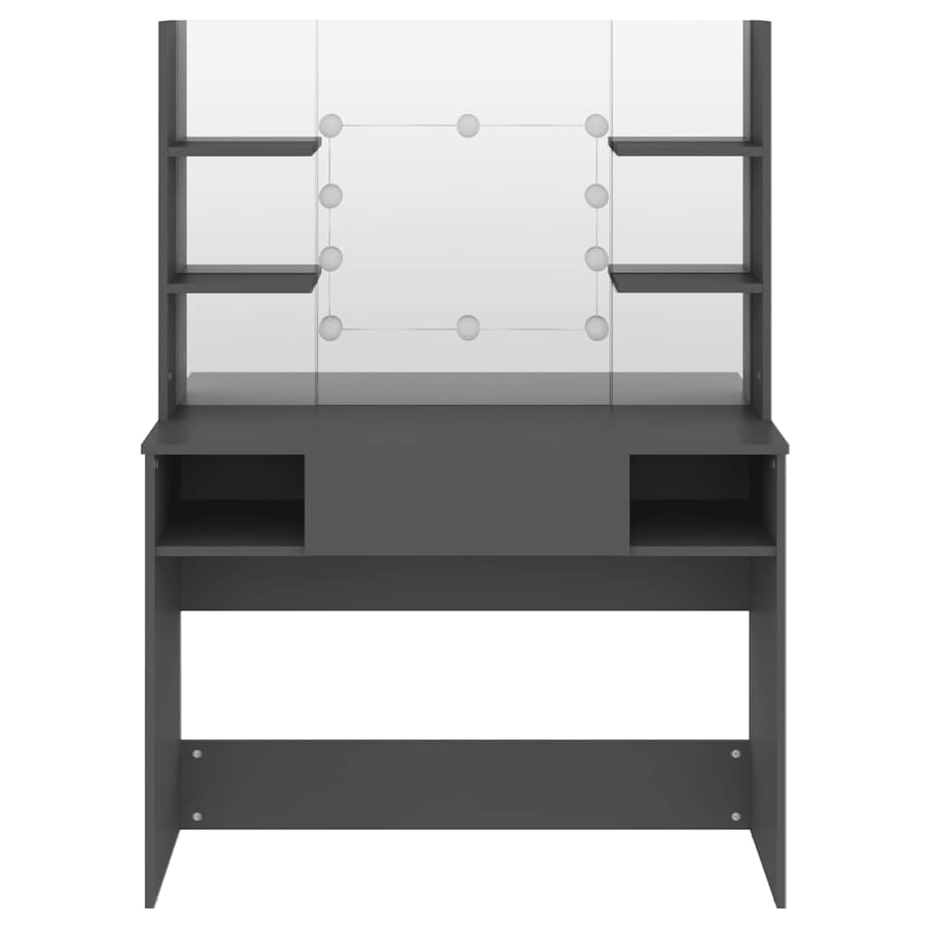 vidaXL Stolik do makijażu z LED 100x40x135 cm, MDF, szary
