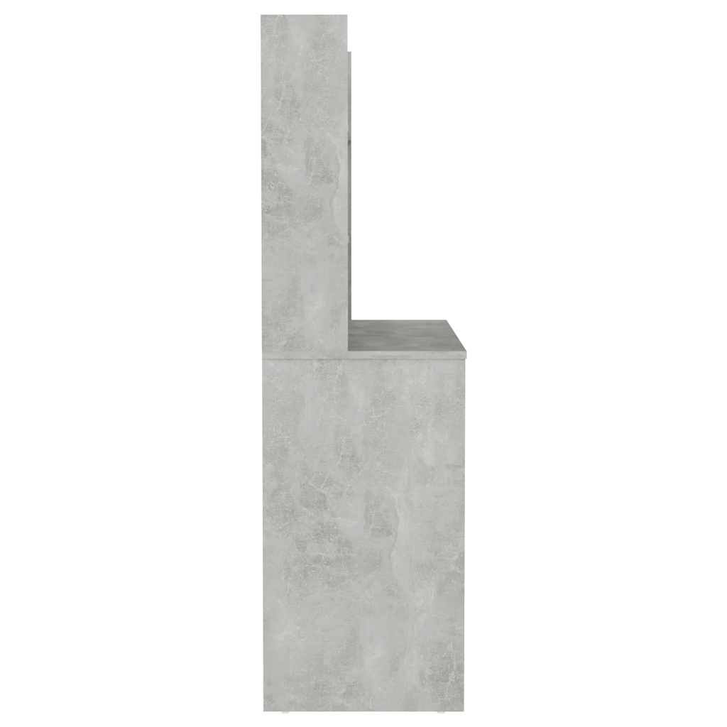 vidaXL Toaletka z oświetleniem LED, 100x40x135 cm, MDF, szarość betonu