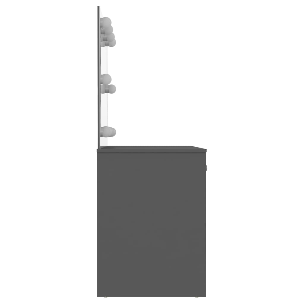 vidaXL Toaletka z oświetleniem LED, 110x55x145 cm, MDF, szara