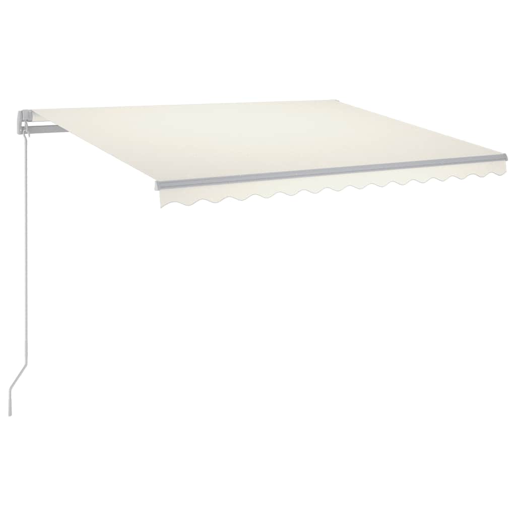 vidaXL Ręcznie zwijana markiza z LED, 300 x 250 cm, kremowa