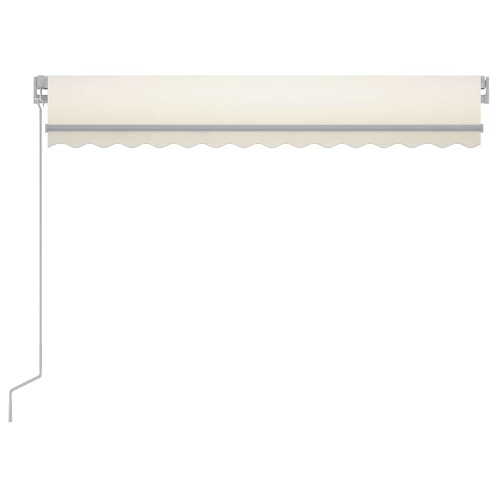 vidaXL Ręcznie zwijana markiza z LED, 300 x 250 cm, kremowa