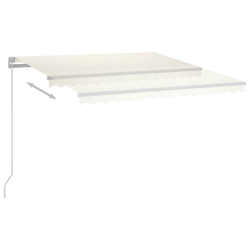 vidaXL Ręcznie zwijana markiza z LED, 300 x 250 cm, kremowa