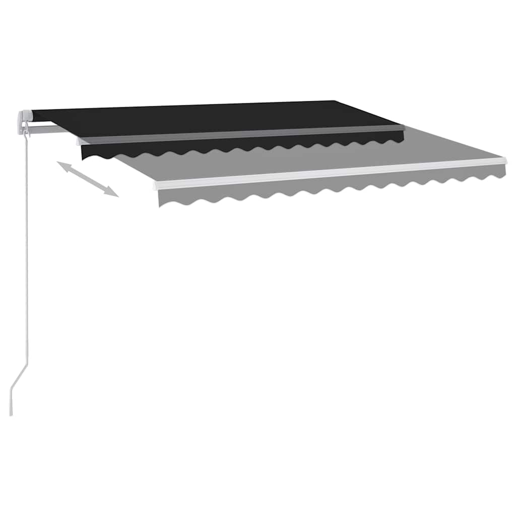 vidaXL Ręcznie zwijana markiza z LED, 300 x 250 cm, antracytowa