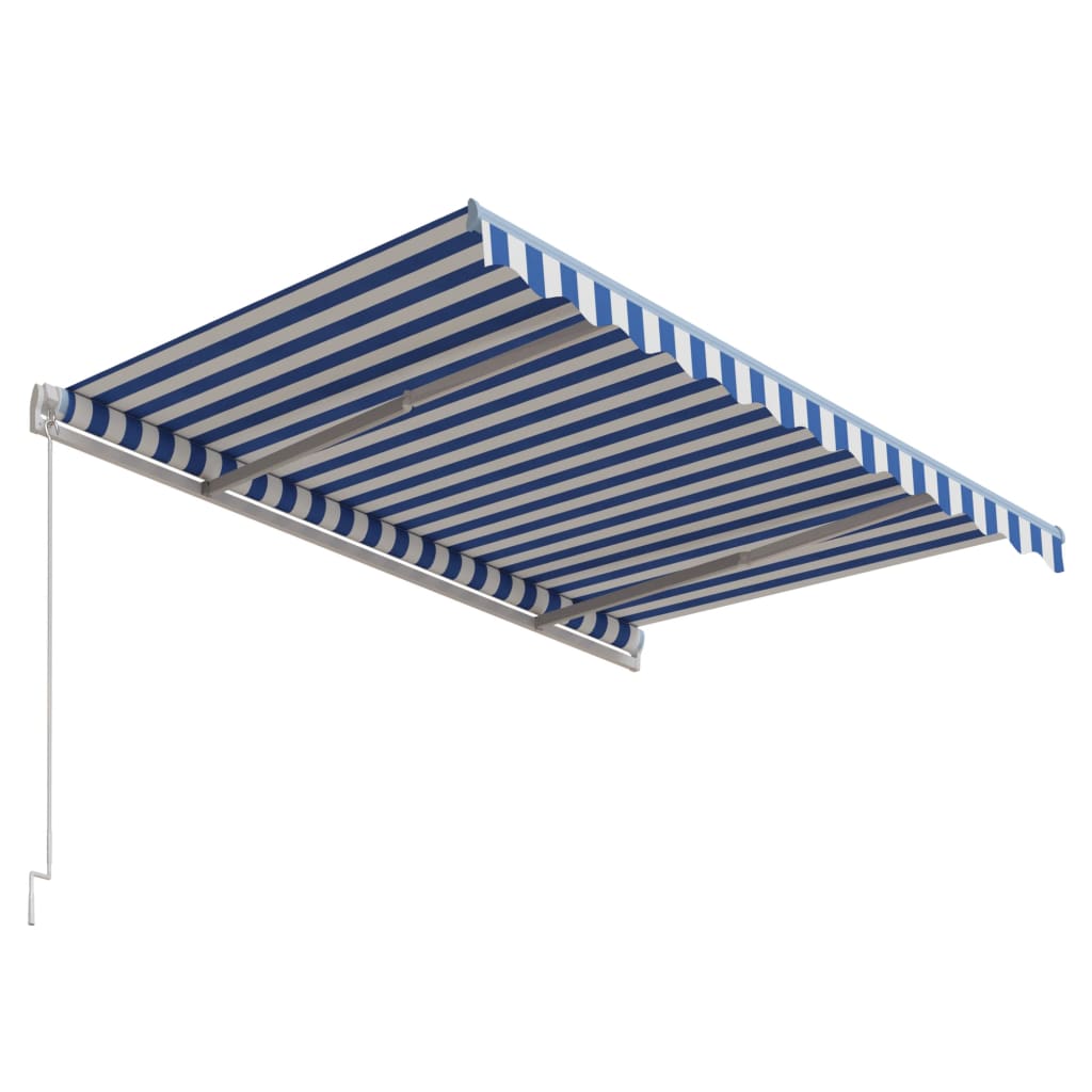 vidaXL Automatycznie zwijana markiza, 300 x 250 cm, niebiesko-biała