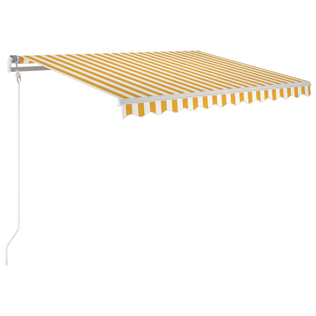 vidaXL Automatycznie zwijana markiza, 300 x 250 cm, żółto-biała