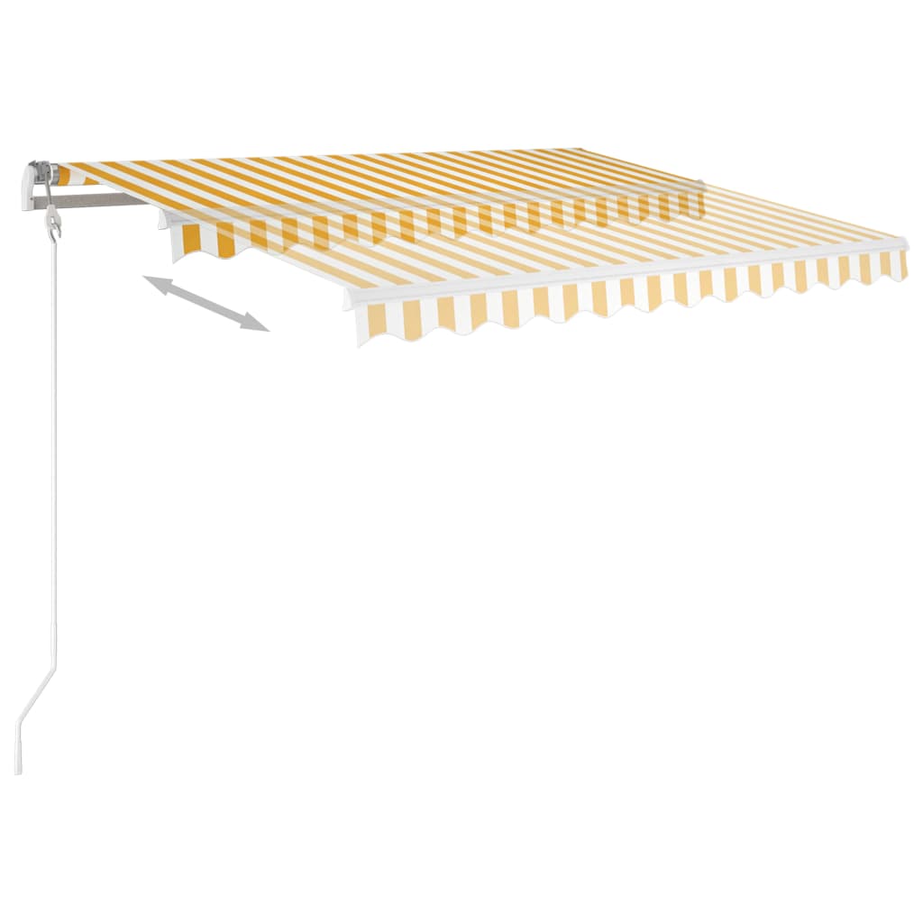 vidaXL Automatycznie zwijana markiza, 300 x 250 cm, żółto-biała