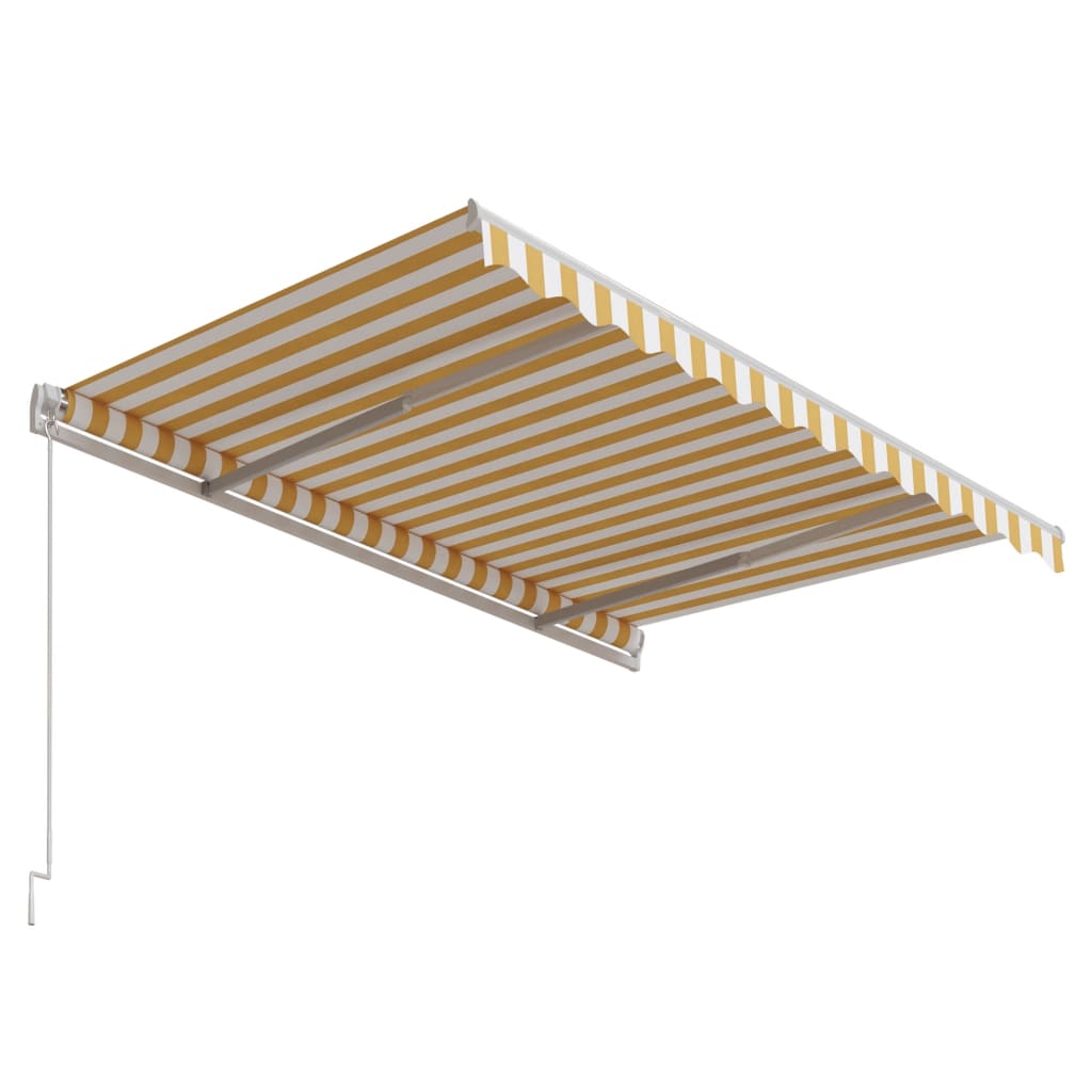 vidaXL Automatycznie zwijana markiza, 300 x 250 cm, żółto-biała