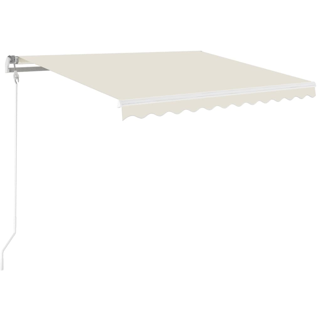 vidaXL Ręcznie zwijana markiza z LED, 350 x 250 cm, kremowa