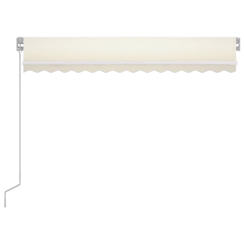vidaXL Ręcznie zwijana markiza z LED, 350 x 250 cm, kremowa