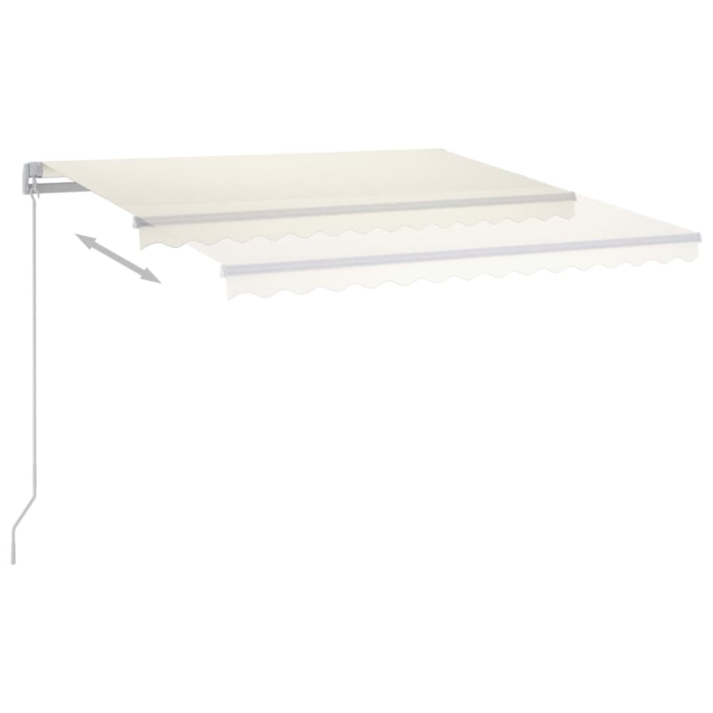 vidaXL Ręcznie zwijana markiza z LED, 350 x 250 cm, kremowa