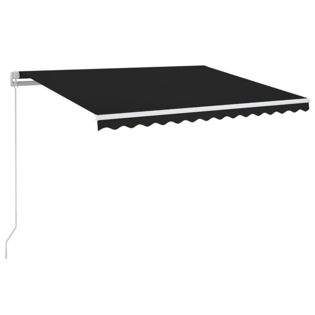 vidaXL Ręcznie zwijana markiza z LED, 350 x 250 cm, antracytowa