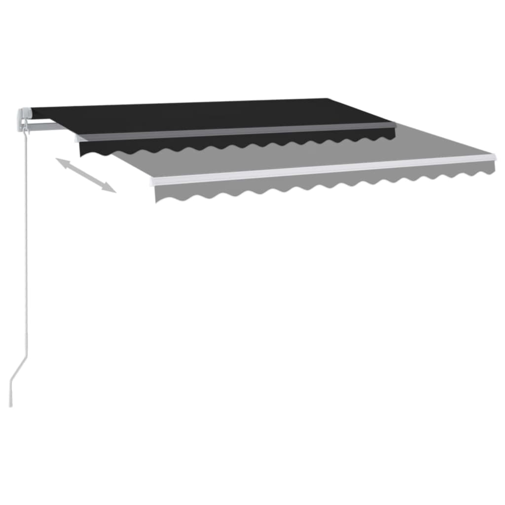 vidaXL Ręcznie zwijana markiza z LED, 350 x 250 cm, antracytowa