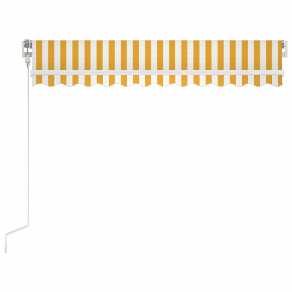 vidaXL Automatycznie zwijana markiza, 350 x 250 cm, żółto-biała