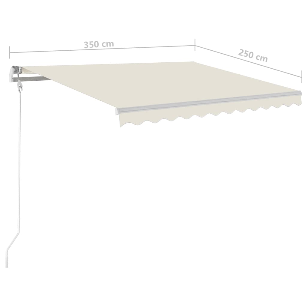 vidaXL Automatycznie zwijana markiza, LED i czujnik wiatru, 350x250 cm
