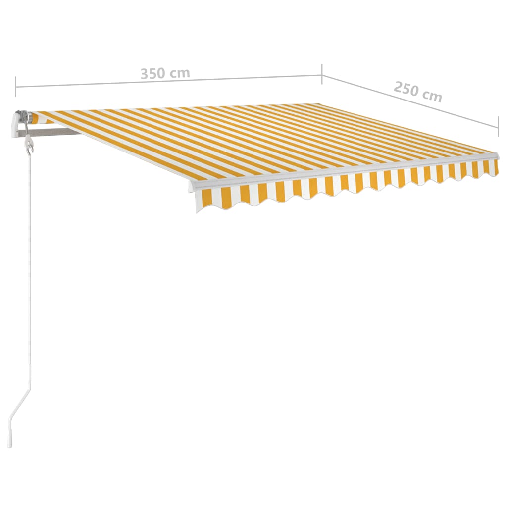 vidaXL Automatycznie zwijana markiza, LED i czujnik wiatru, 350x250 cm