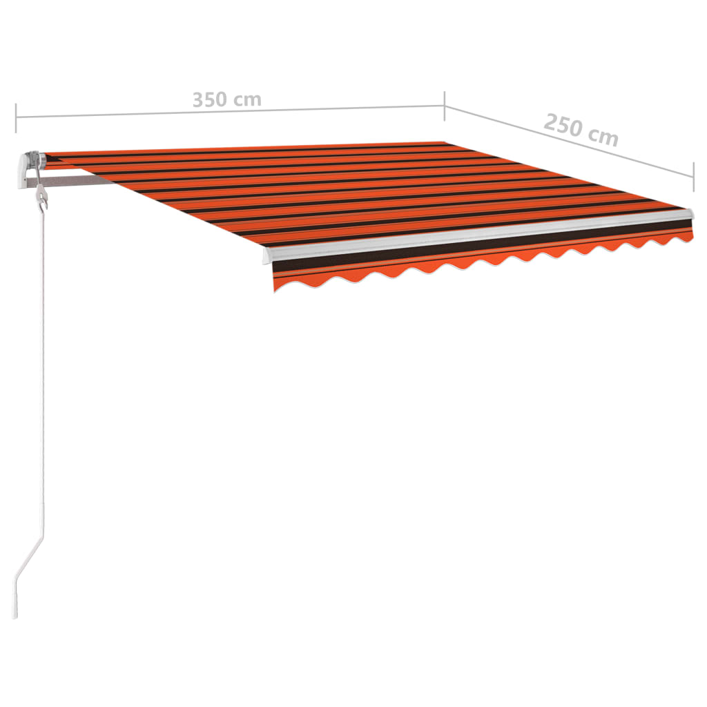 vidaXL Automatycznie zwijana markiza, LED i czujnik wiatru, 350x250 cm