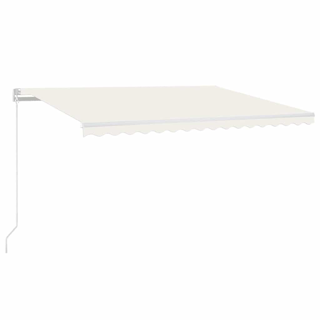 vidaXL Ręcznie zwijana markiza z LED, 400 x 300 cm, kremowa
