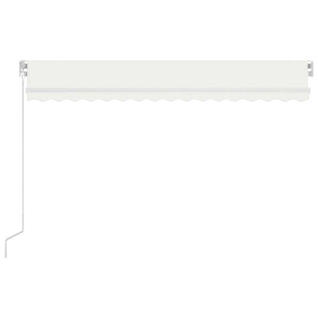 vidaXL Ręcznie zwijana markiza z LED, 400 x 300 cm, kremowa