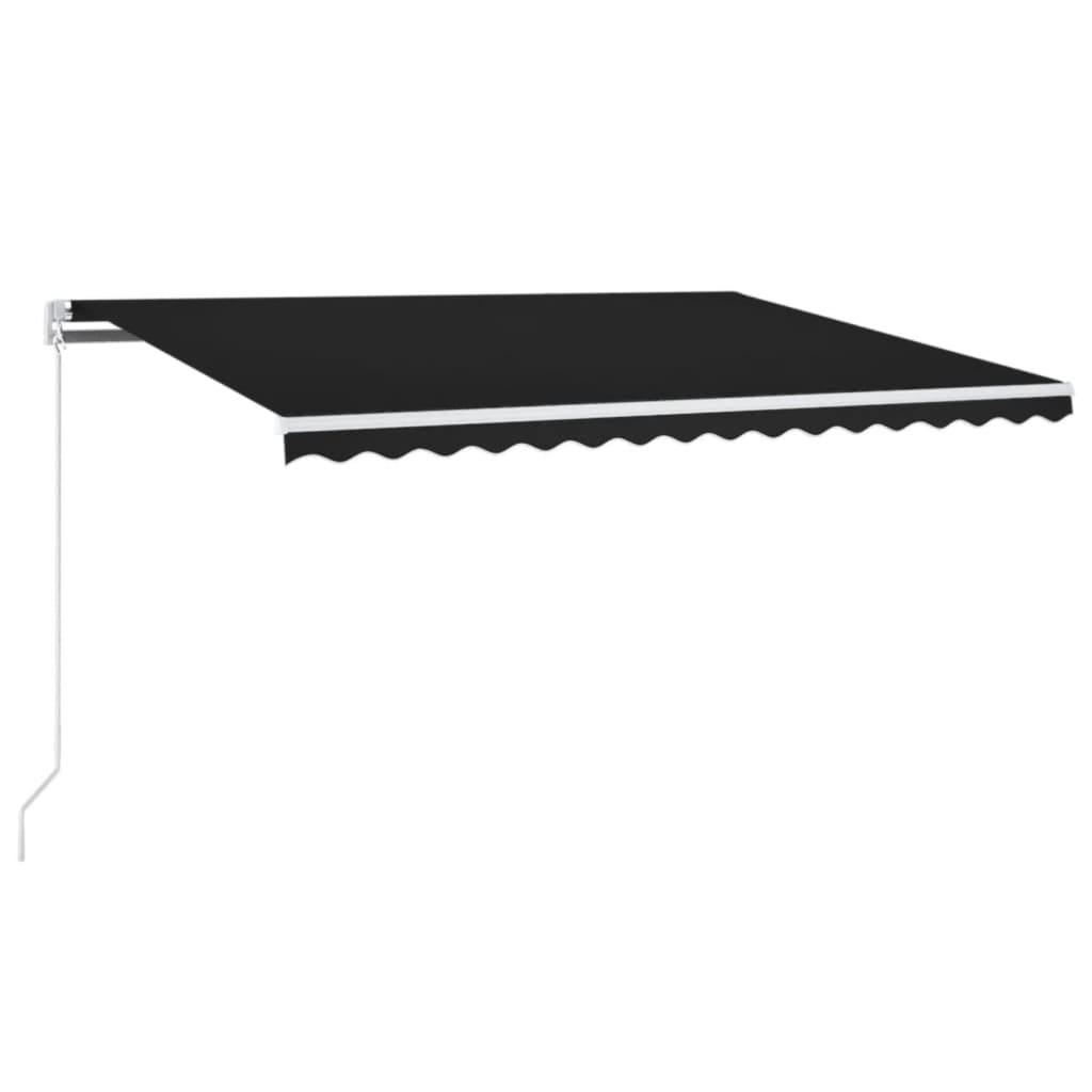 vidaXL Ręcznie zwijana markiza z LED, 400 x 300 cm, antracytowa