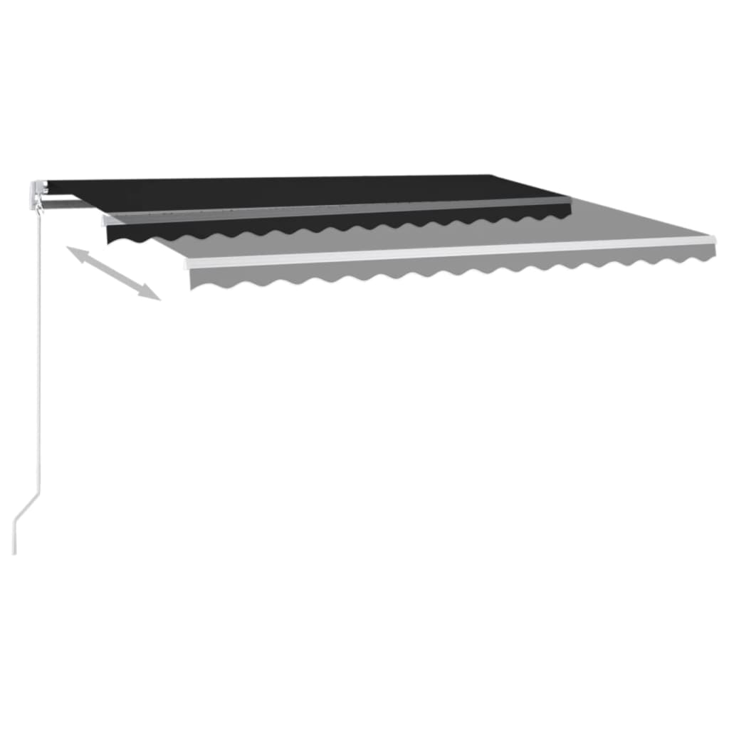 vidaXL Ręcznie zwijana markiza z LED, 400 x 300 cm, antracytowa