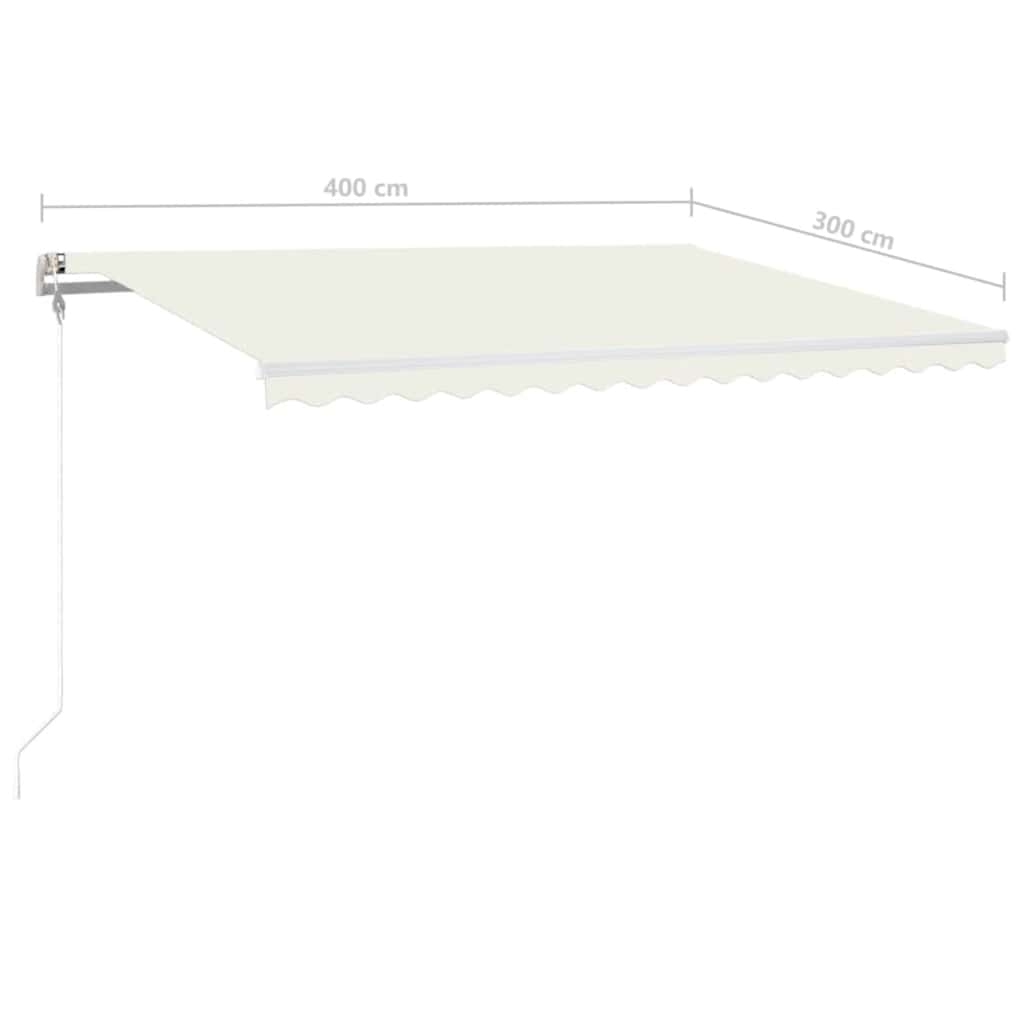 vidaXL Automatycznie zwijana markiza, LED i czujnik wiatru, 400x300 cm