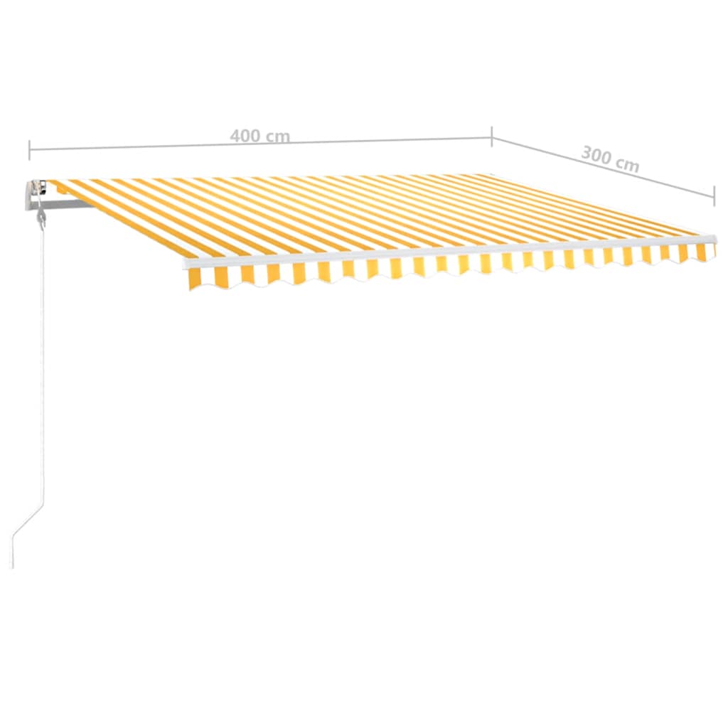 vidaXL Automatycznie zwijana markiza, LED i czujnik wiatru, 400x300 cm
