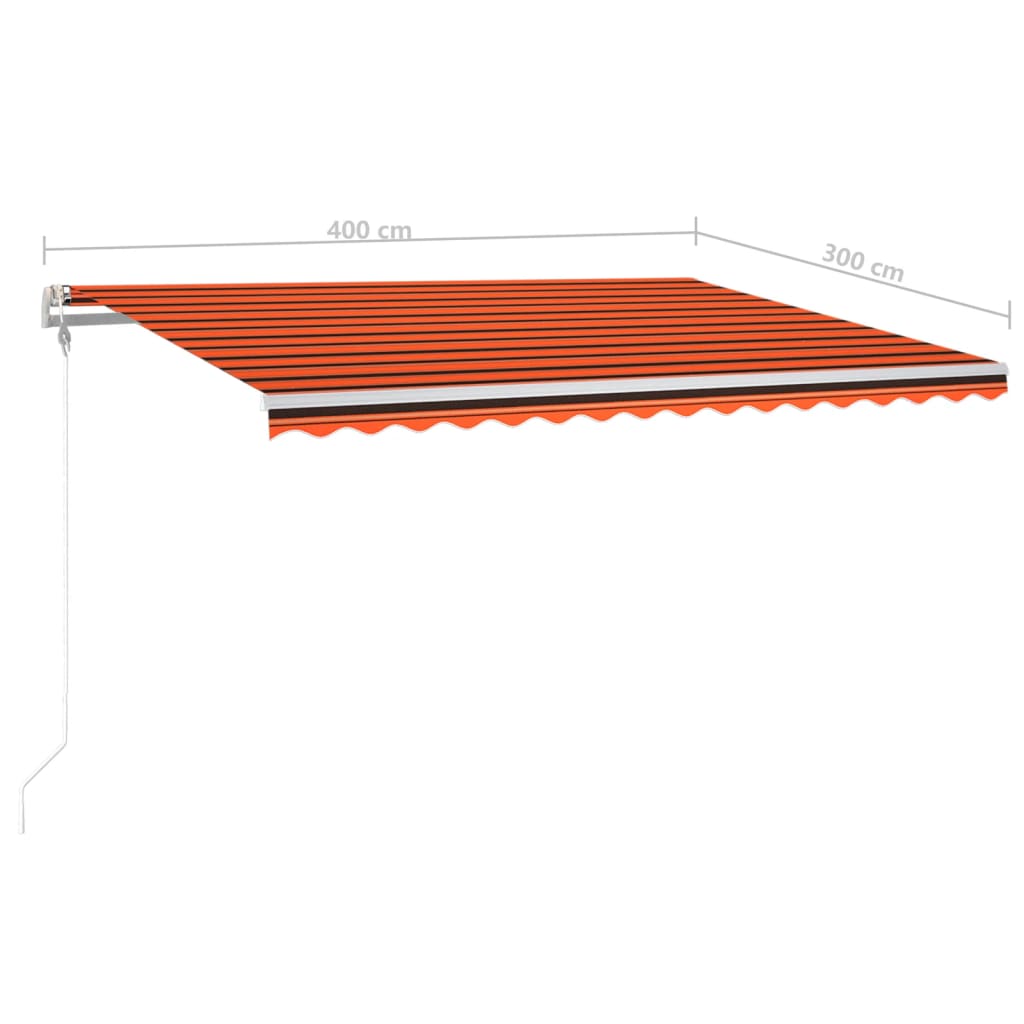 vidaXL Automatycznie zwijana markiza, LED i czujnik wiatru, 400x300 cm