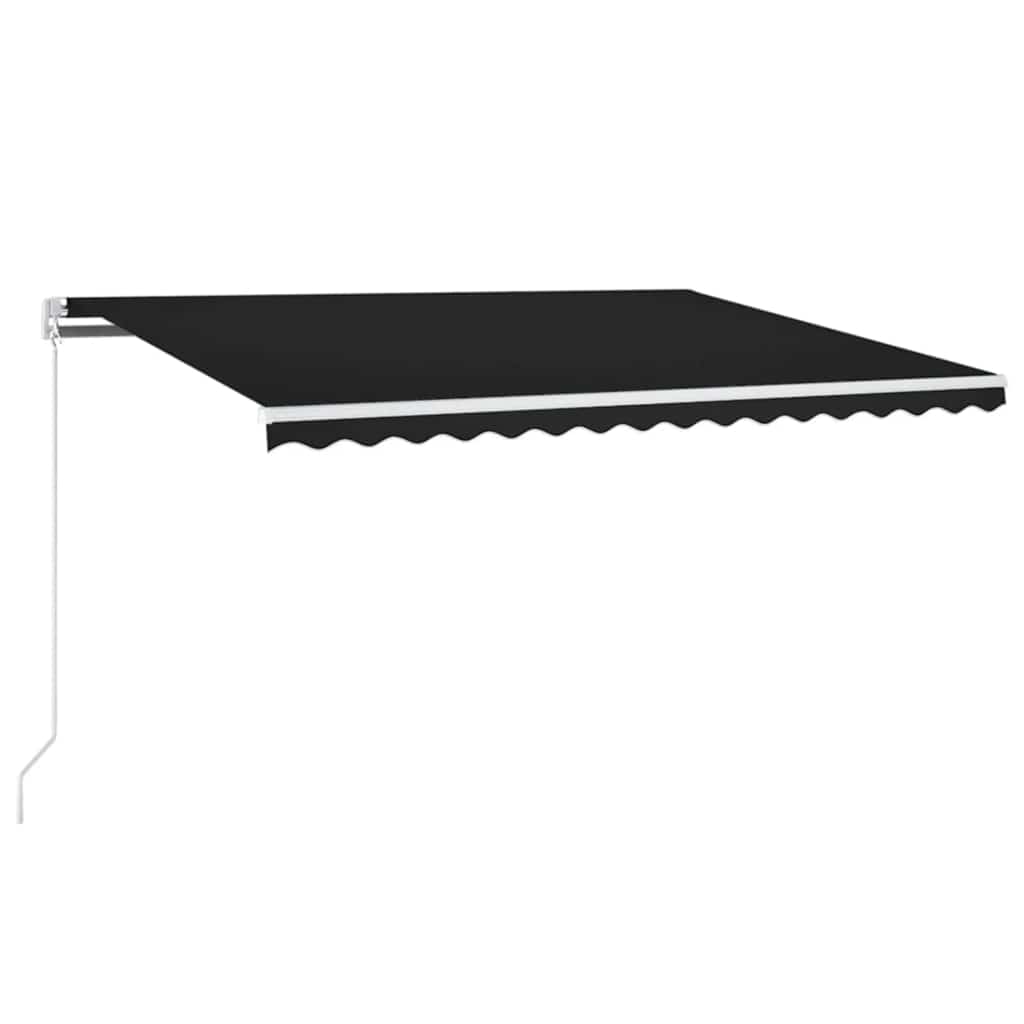 vidaXL Ręcznie zwijana markiza z LED, 450 x 300 cm, antracytowa