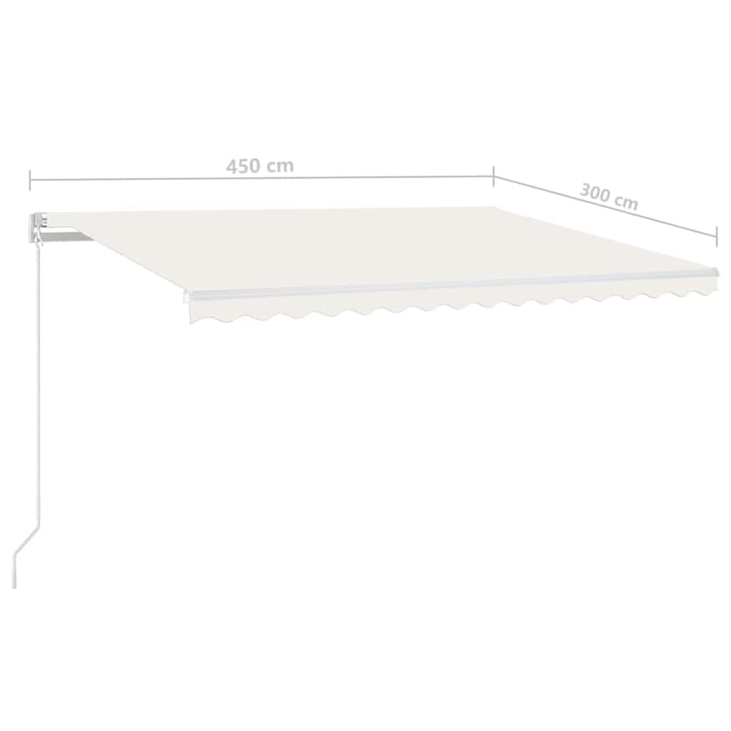 vidaXL Automatycznie zwijana markiza, LED i czujnik wiatru, 450x300 cm