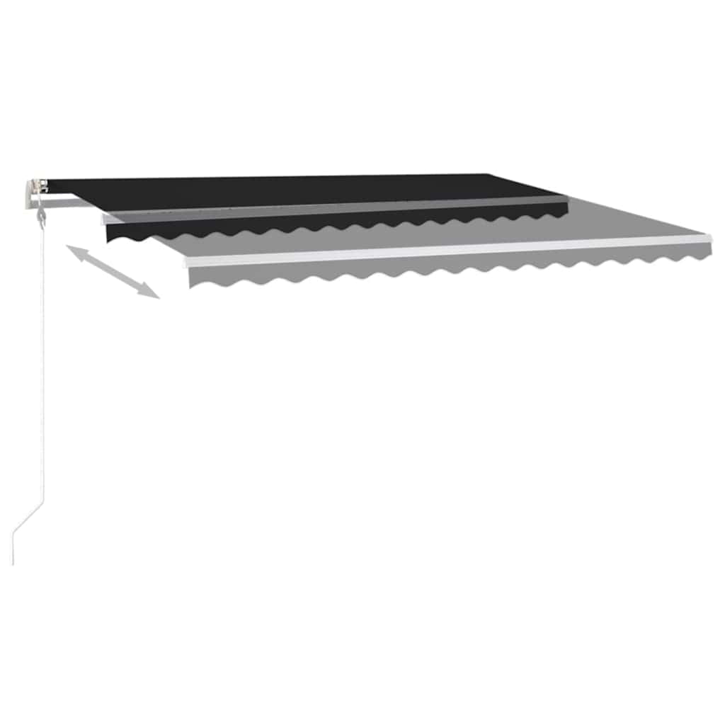 vidaXL Automatycznie zwijana markiza, LED i czujnik wiatru, 450x300 cm