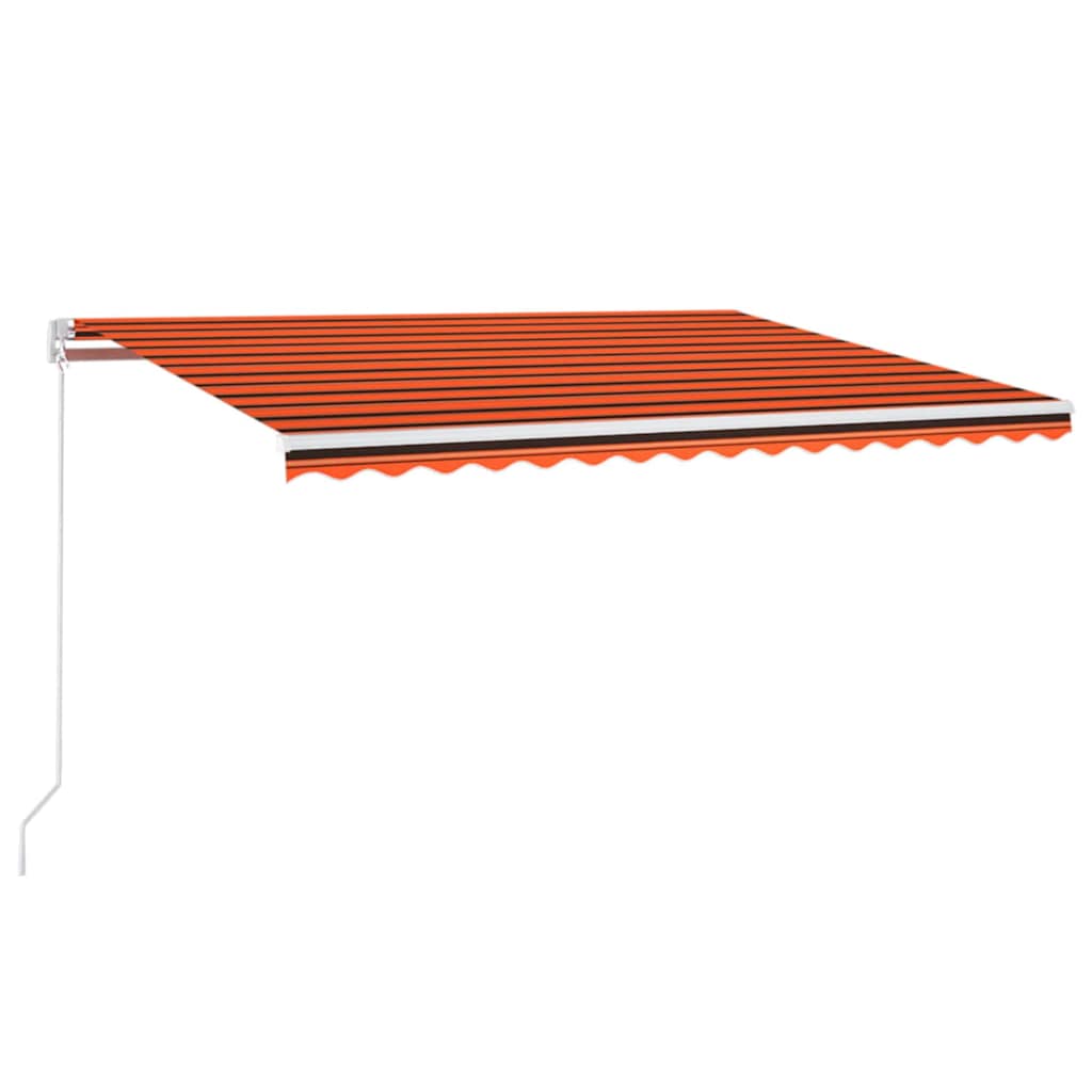 vidaXL Automatycznie zwijana markiza, LED i czujnik wiatru, 450x300 cm