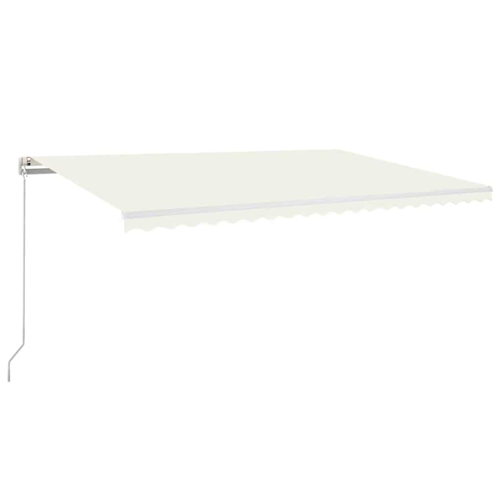 vidaXL Ręcznie zwijana markiza z LED, 500 x 300 cm, kremowa