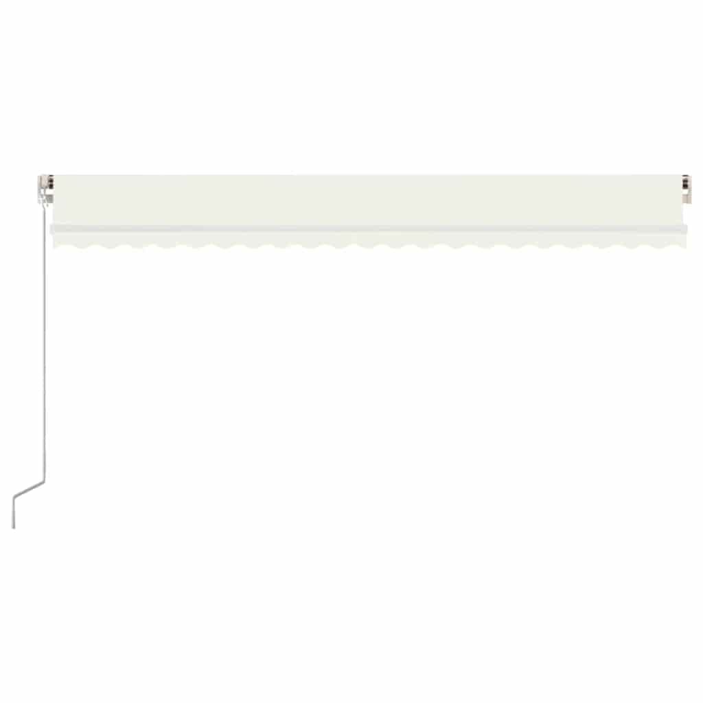 vidaXL Ręcznie zwijana markiza z LED, 500 x 300 cm, kremowa