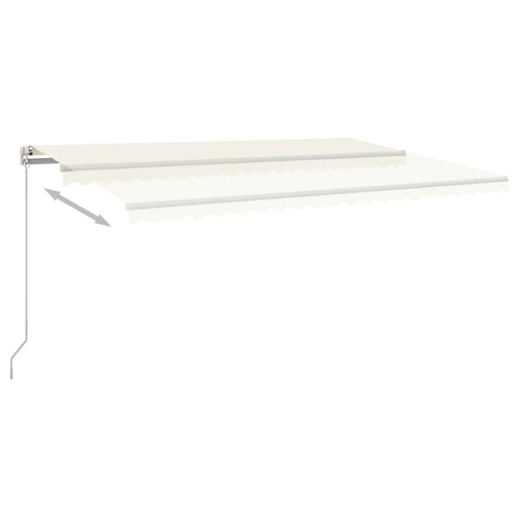 vidaXL Ręcznie zwijana markiza z LED, 500 x 300 cm, kremowa