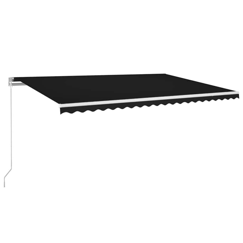 vidaXL Ręcznie zwijana markiza z LED, 500 x 300 cm, antracytowa