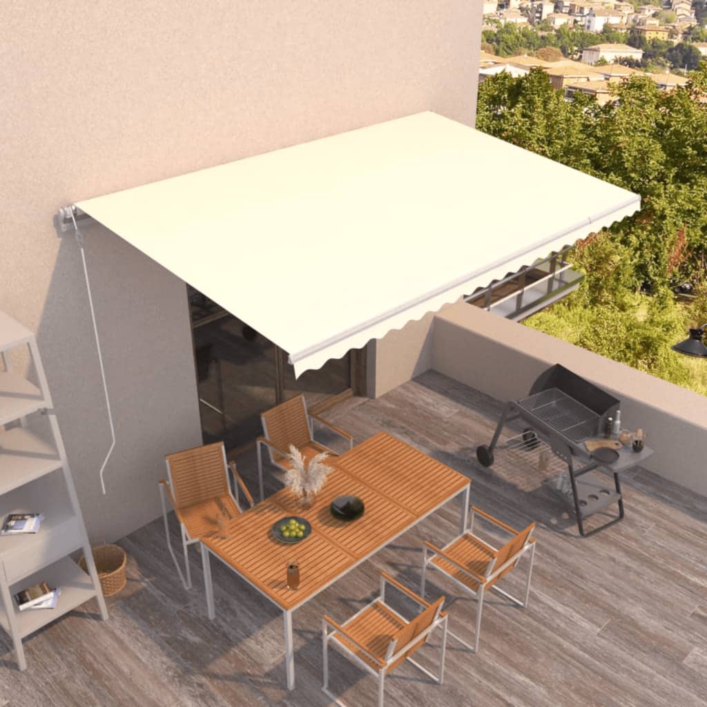 vidaXL Automatycznie zwijana markiza, 500 x 300 cm, kremowa