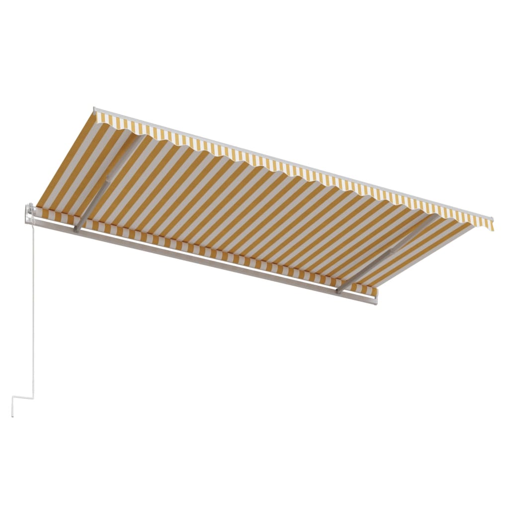 vidaXL Automatycznie zwijana markiza, 500 x 300 cm, żółto-biała