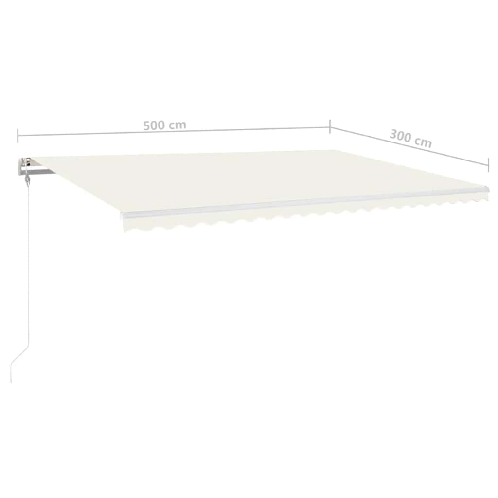 vidaXL Automatycznie zwijana markiza, LED i czujnik wiatru, 500x300 cm