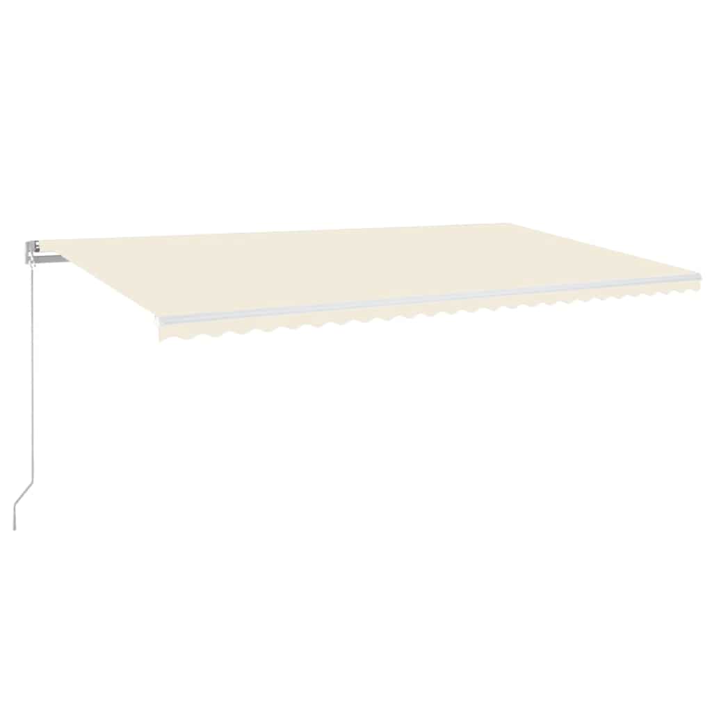 vidaXL Ręcznie zwijana markiza z LED, 600 x 300 cm, kremowa