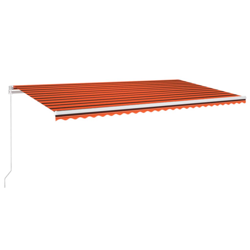 vidaXL Ręcznie zwijana markiza z LED, 600x300 cm, pomarańczowo-brązowa