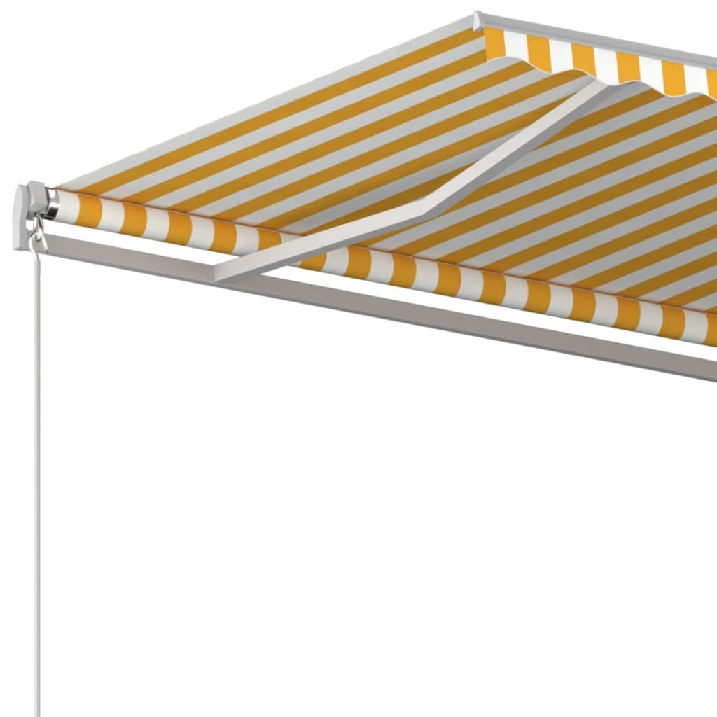 vidaXL Ręcznie zwijana markiza, 400 x 350 cm, żółto-biała