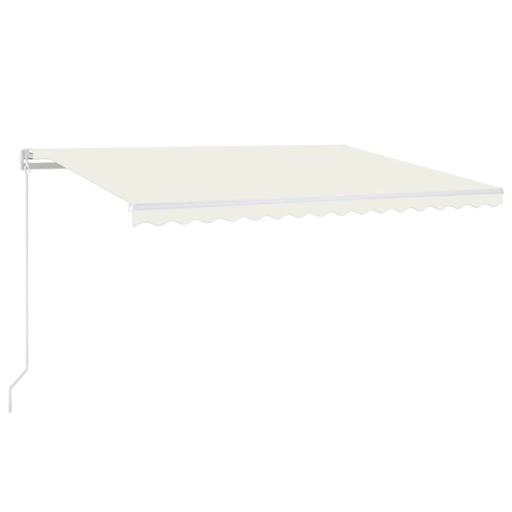 vidaXL Ręcznie zwijana markiza z LED, 400 x 350 cm, kremowa